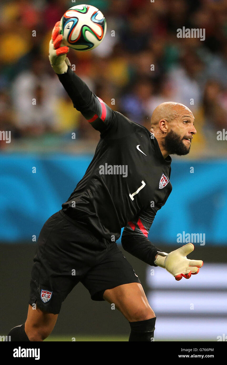 Football - coupe du monde de la FIFA 2014 - Round de 16 - Belgique / Etats-Unis - Arena fonte Nova. Tim Howard, gardien de but des États-Unis Banque D'Images