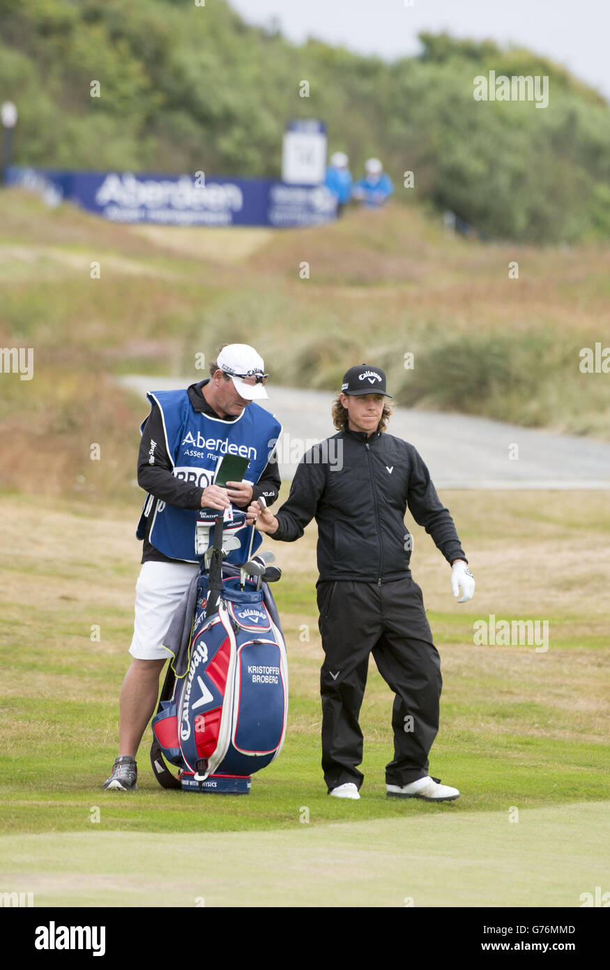 Golf - Aberdeen Asset Management Scottish Open - première journée - Royal Aberdeen.Kristoffer Broberg sur le 14ème fairway pendant la première journée de l'Aberdeen Asset Management Scottish Open au Royal Aberdeen, Aberdeen. Banque D'Images