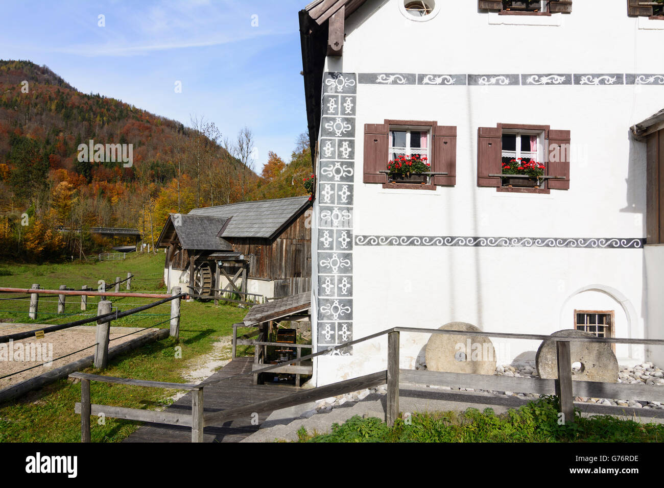 Anzenaumühle musée : la plus ancienne Paarhof le Salzkammergut, Bad Goisern am Hallstättersee, Autriche, Niederösterreich, Upper Austri Banque D'Images