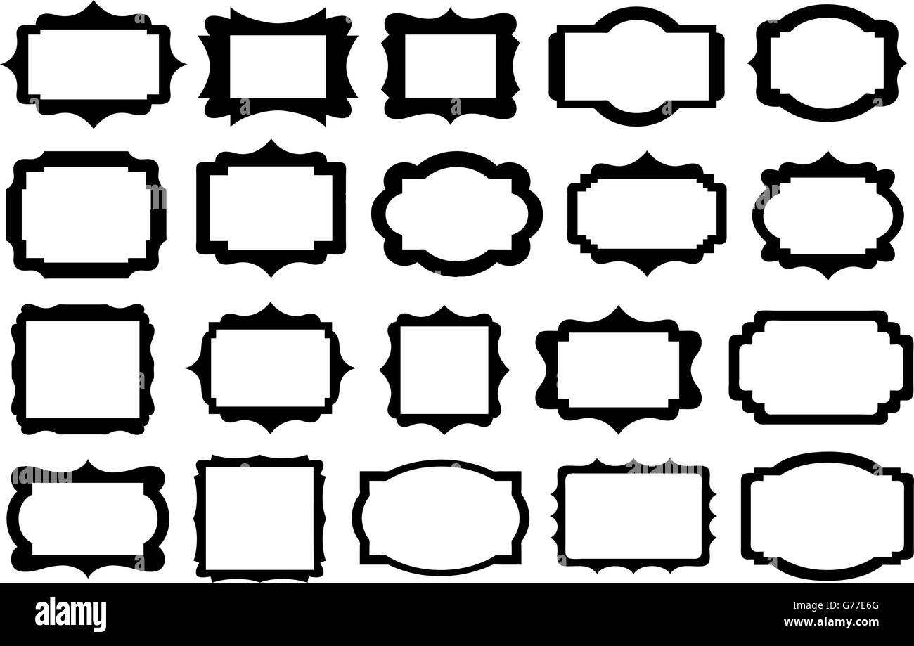 Ensemble d'étiquettes différentes isolated on white Illustration de Vecteur