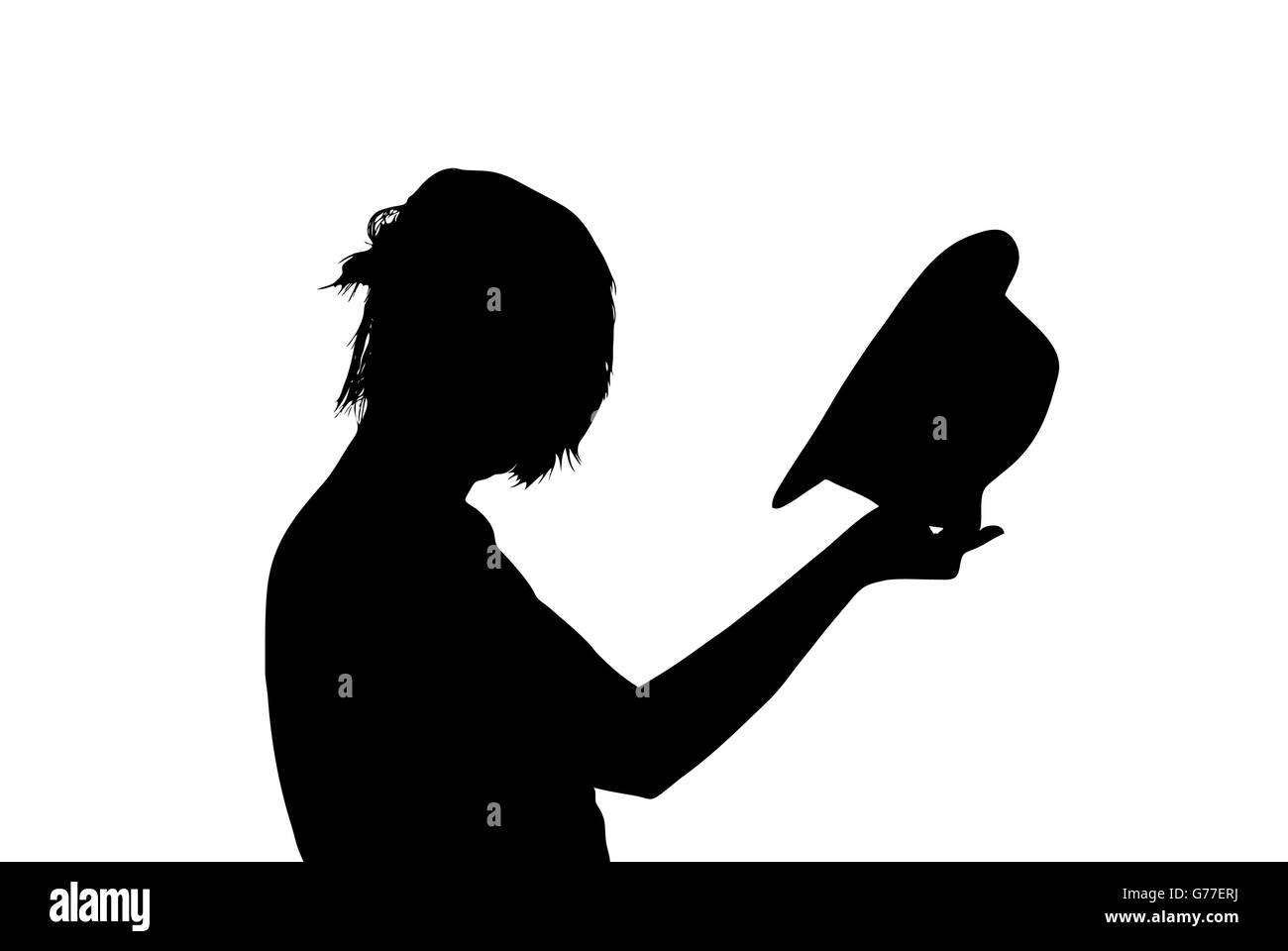 Chapeau silhouette isolated on white Illustration de Vecteur