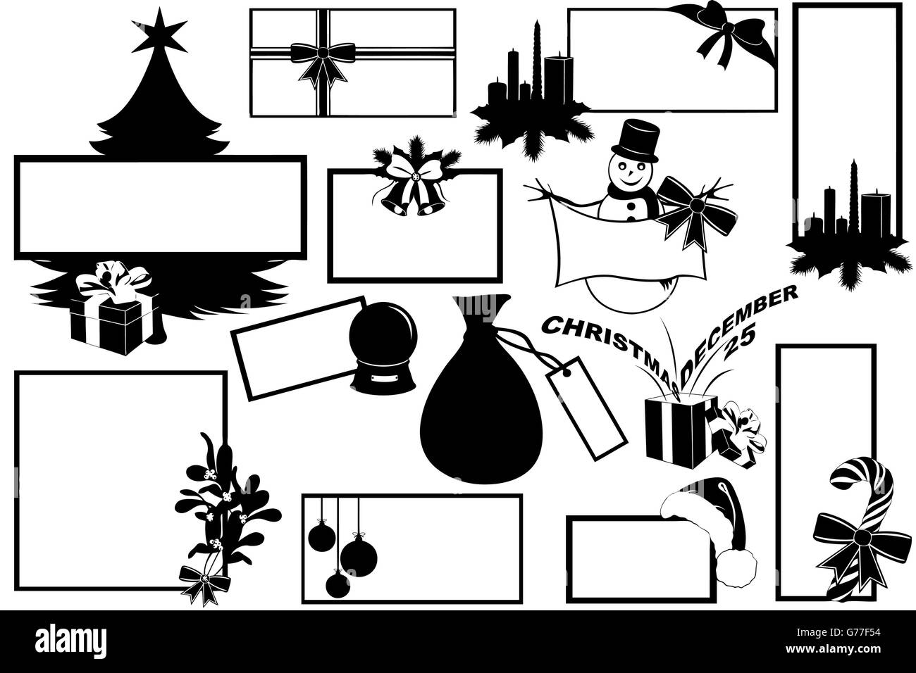 Illustration de Noël avec différents cadres Illustration de Vecteur