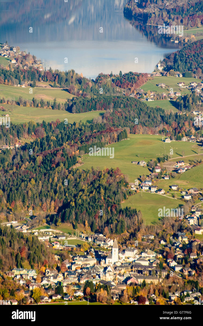 Bad Aussee Ville, Lac Grundlsee, Bad Aussee, Autriche, Styrie, Carinthie, Ausseerland-Salzkammergut Banque D'Images