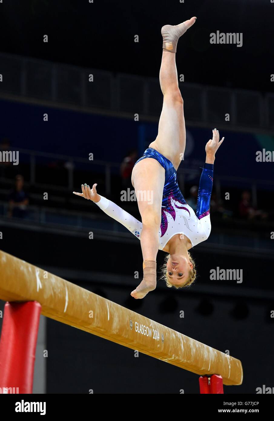 L'Écosse Cara Kennedy lors de la finale de l'équipe féminine de gymnastique artistique et de la qualification individuelle à SSE Hydro, lors des Jeux du Commonwealth de 2014 à Glasgow. Banque D'Images
