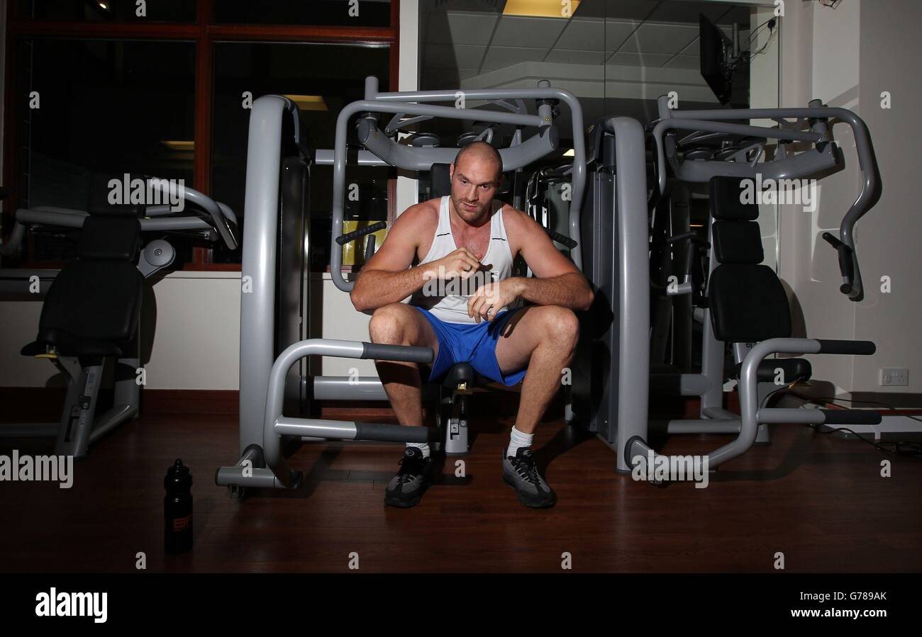 Boxe - Tyson Fury Media work out - David Lloyd Banque D'Images