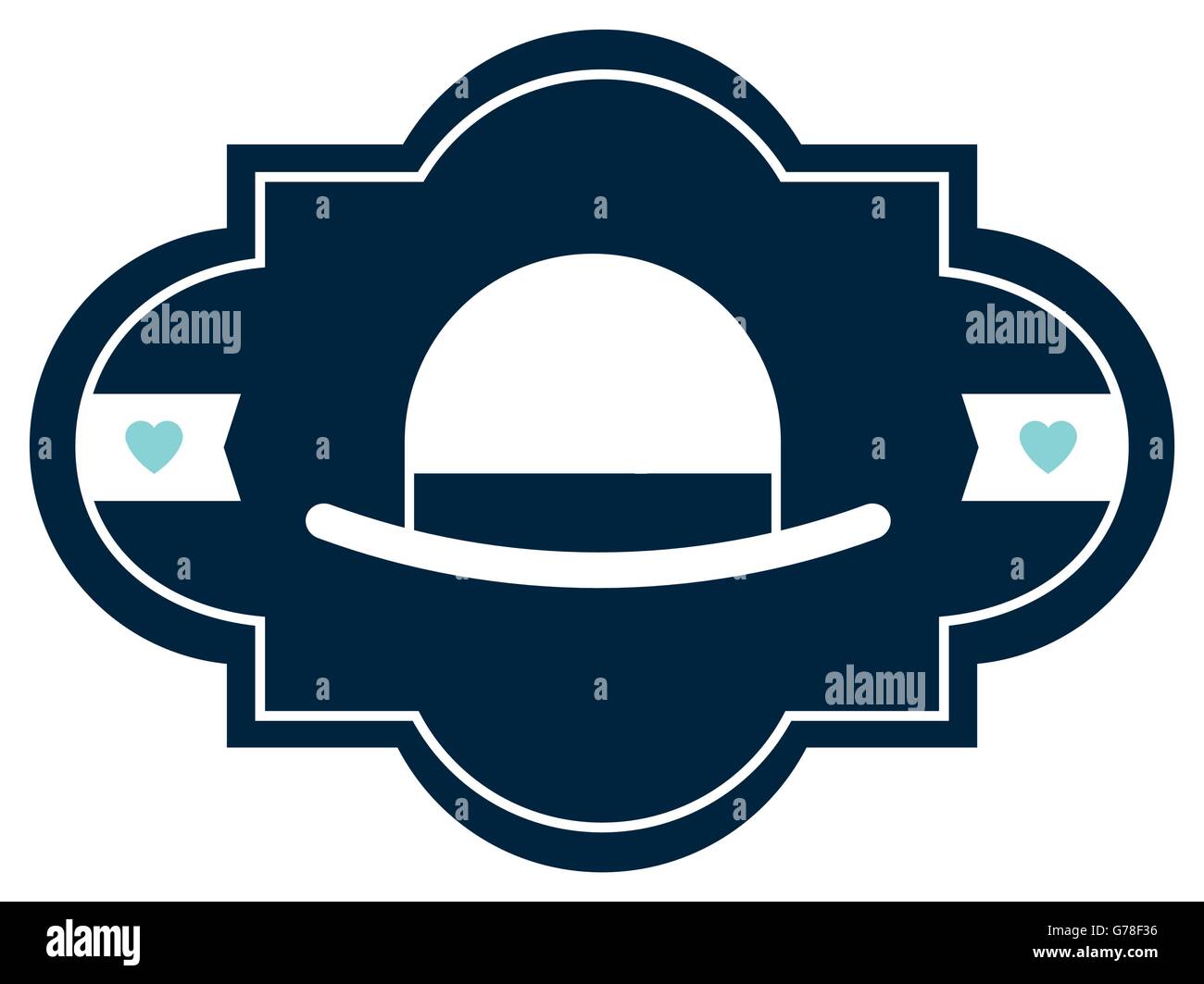 Vintage hat à l'intérieur de l'icône de badge Illustration de Vecteur