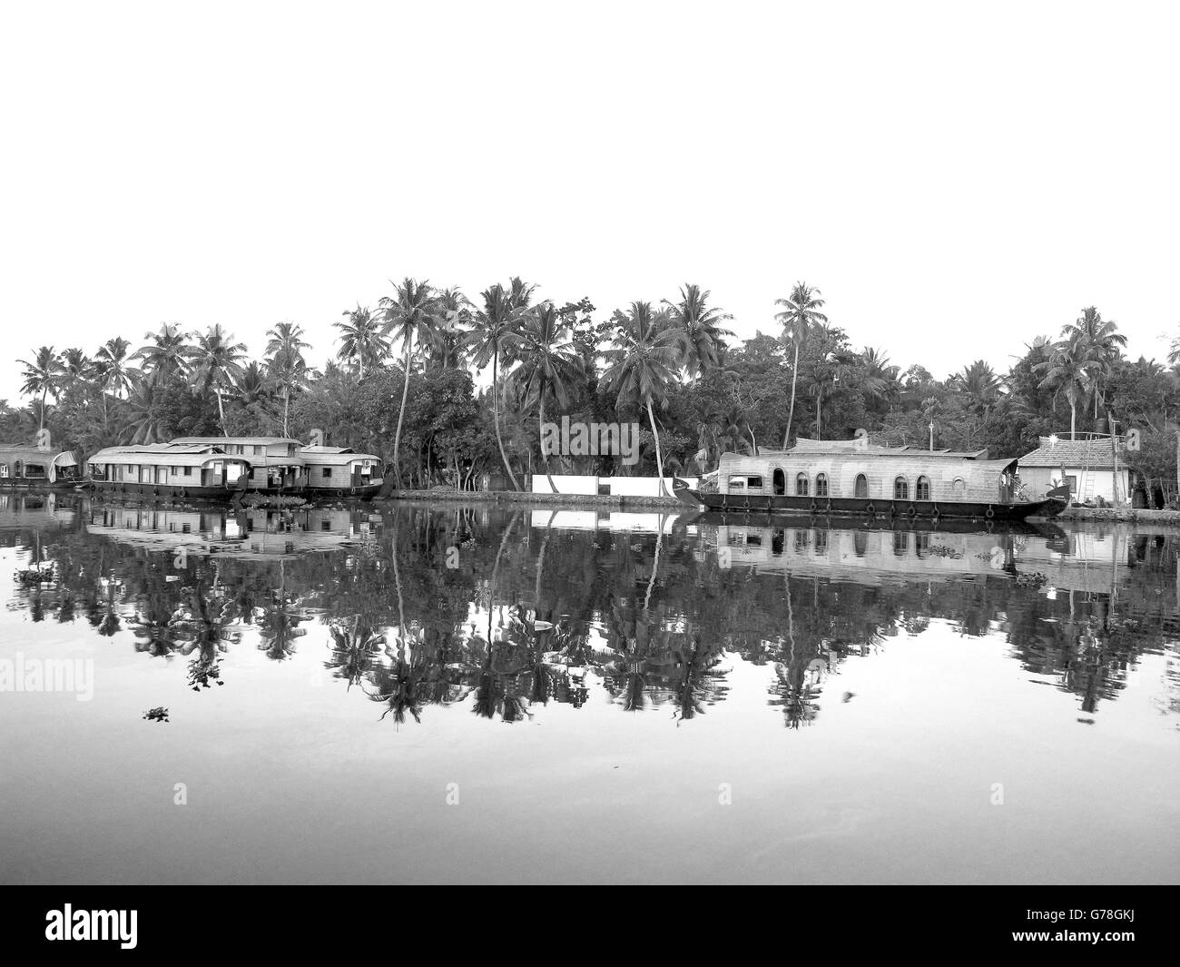 Péniche sur les Backwaters du Kerala, Inde Banque D'Images