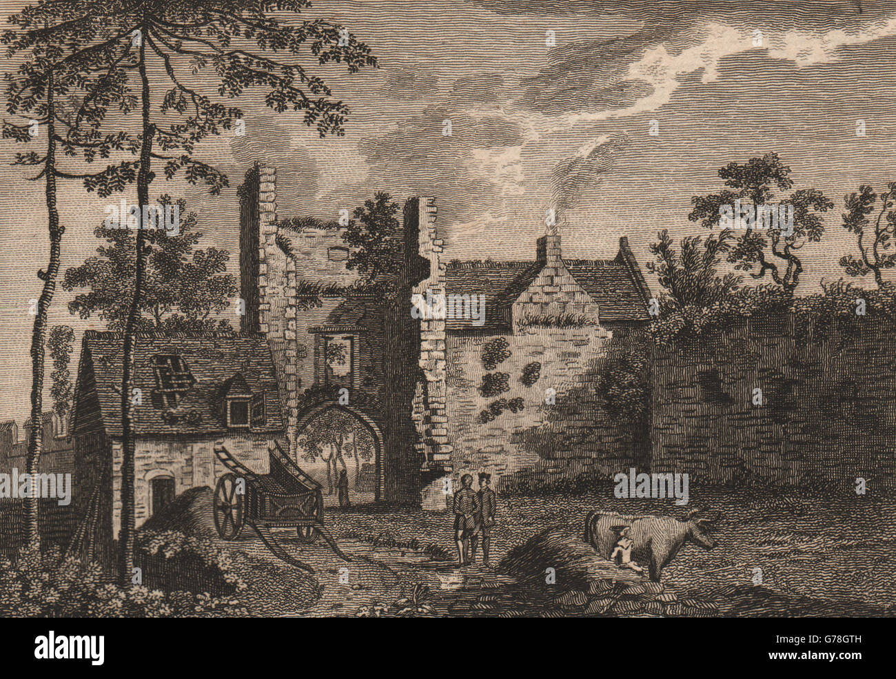FARLEIGH HUNGERFORD CASTLE. Farley, Somersetshire 'Château'. Planche 1. GROSE, 1776 Banque D'Images
