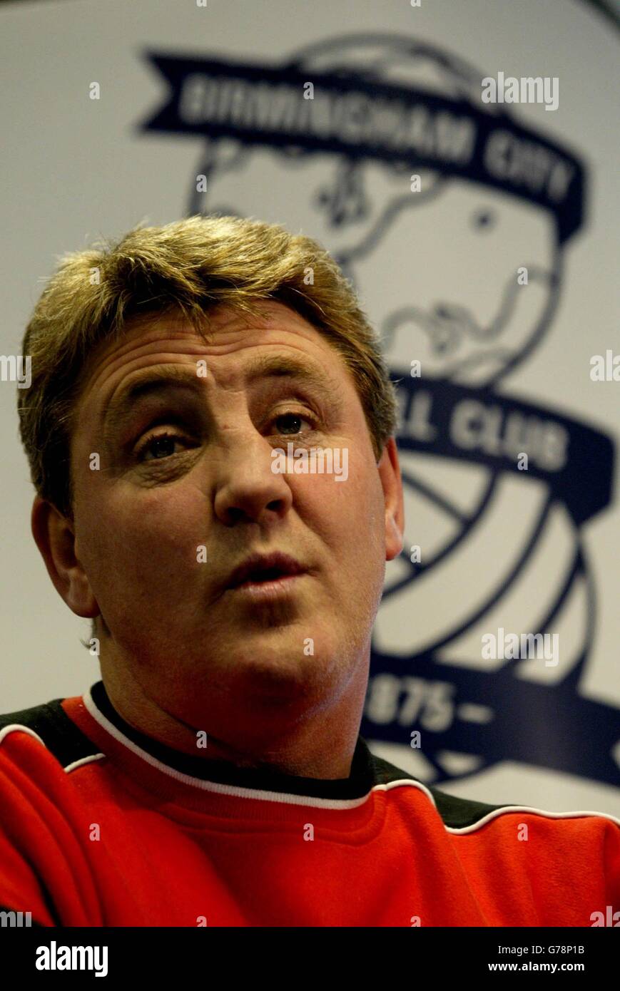STEVE BRUCE PARLE AUX MÉDIAS Banque D'Images