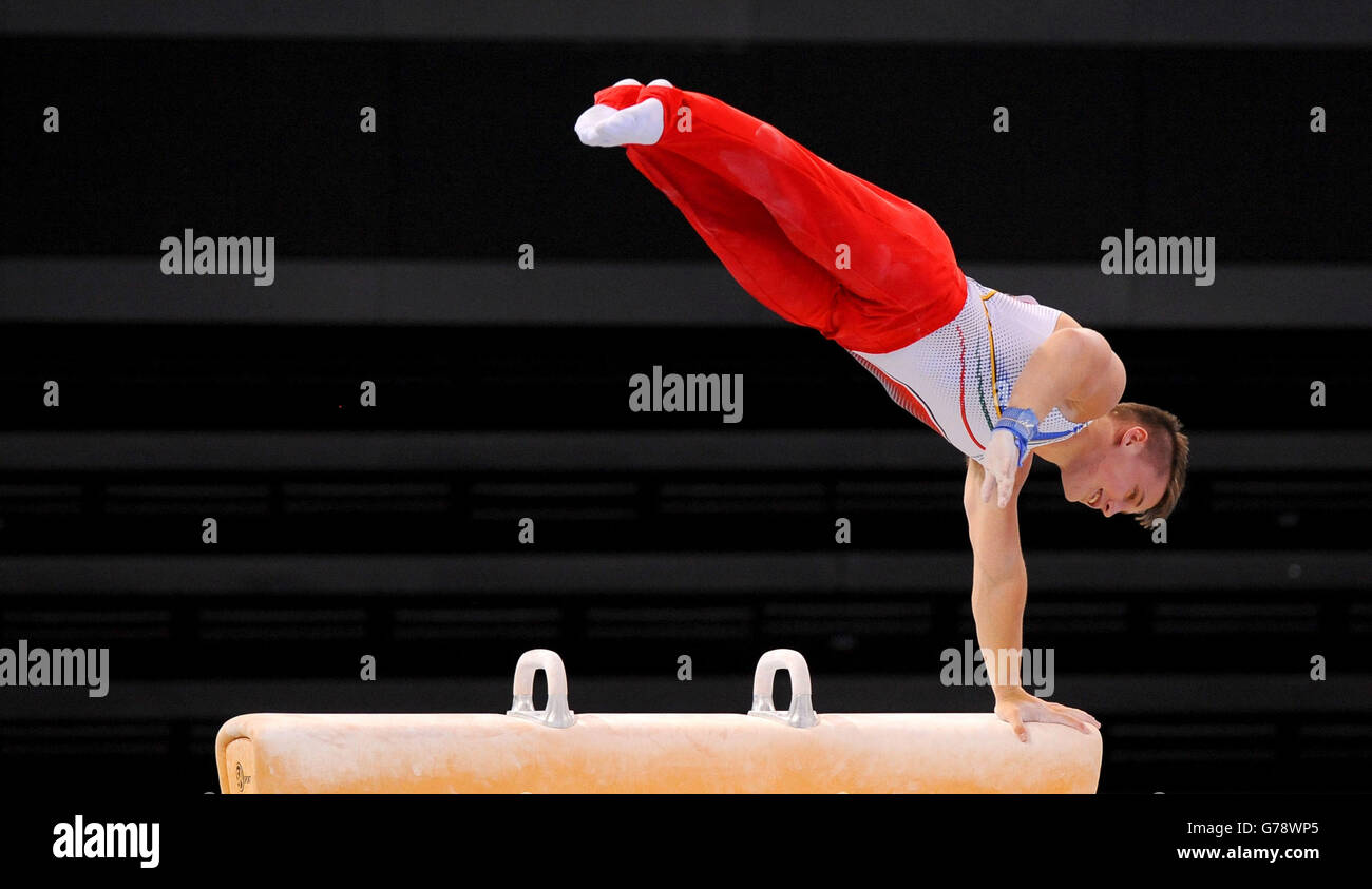 Cameron MacKenzie, en Afrique du Sud, lors de la finale de l'équipe masculine et de la qualification individuelle à l'HYDRO SEE, lors des Jeux du Commonwealth de 2014 à Glasgow. Banque D'Images