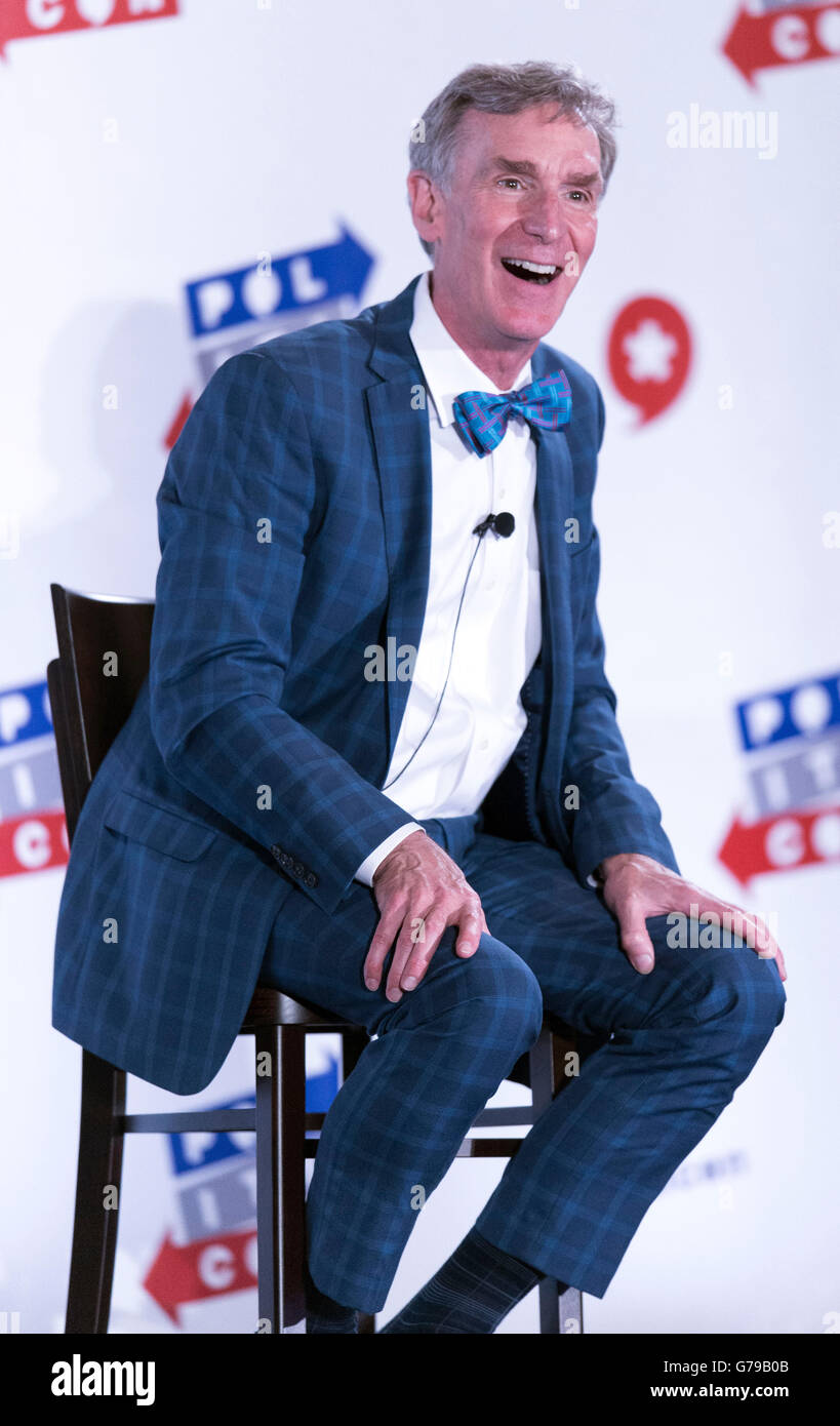 Pasadena, Californie, USA. 25 Juin, 2016. BILL NYE participe au premier jour de Politicon 2016, une politique non partisane fan fest qui s'affiche comme une ''convention politique non conventionnelle.'' l'ordre du jour de l'événement comprend des discussions de groupe, débats, podcasts, films, comédie, l'art et la musique. © Brian Cahn/ZUMA/Alamy Fil Live News Banque D'Images