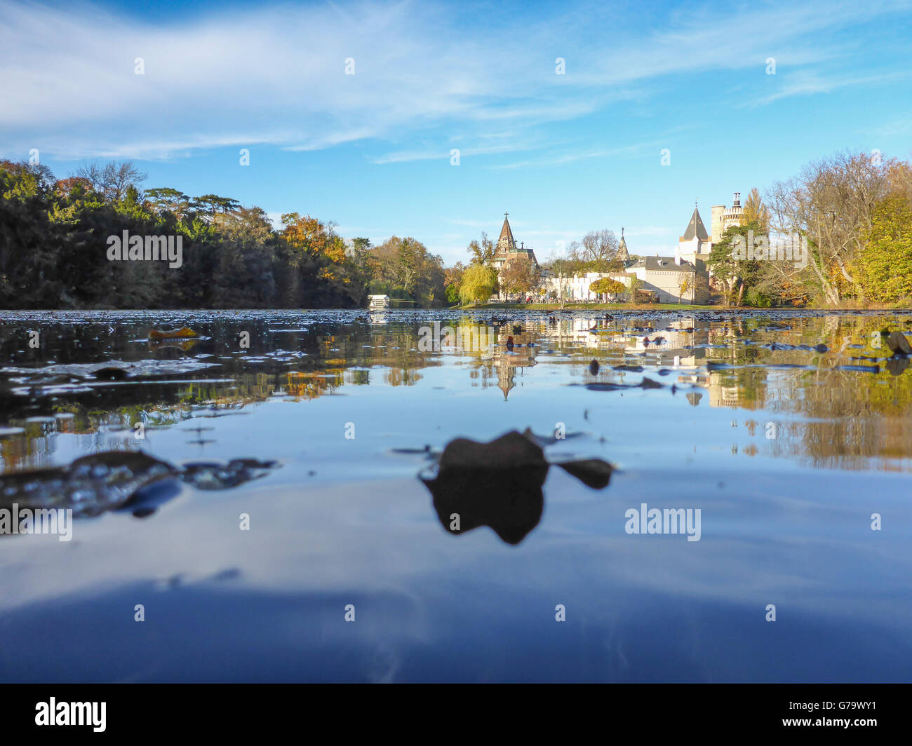 Château de Laxenburg Schlosspark parc Franzensburg, Laxenburg, Autriche, Niederösterreich, Autriche, Vienne, Wienerwald Woods Banque D'Images