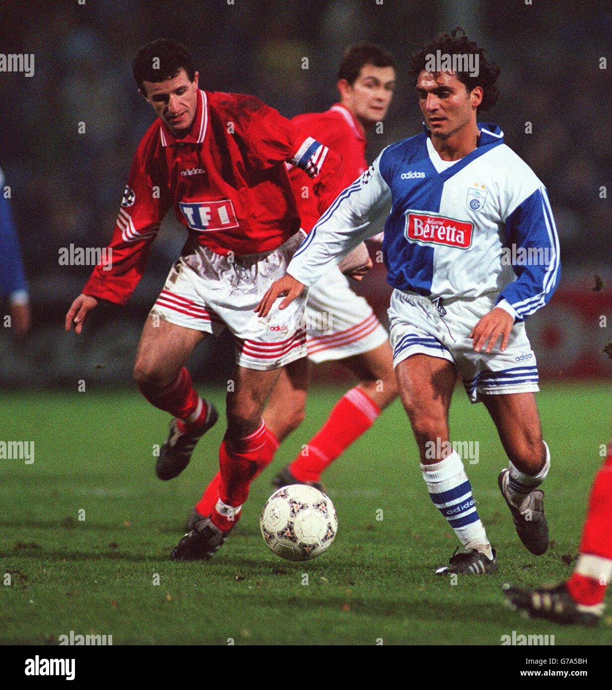 Ligue des Champions de Soccer - Grasshopper Zurich v Auxerre Banque D'Images