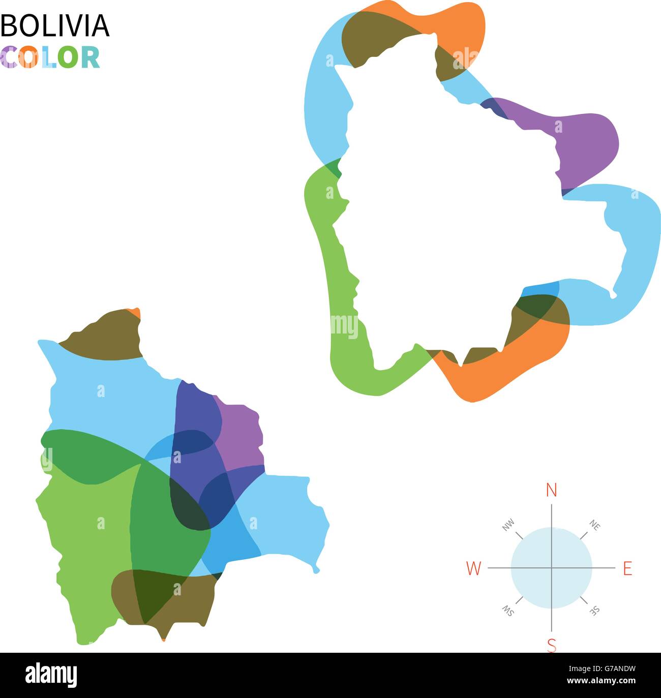 Abstract vector carte des couleurs de la bolivie Illustration de Vecteur