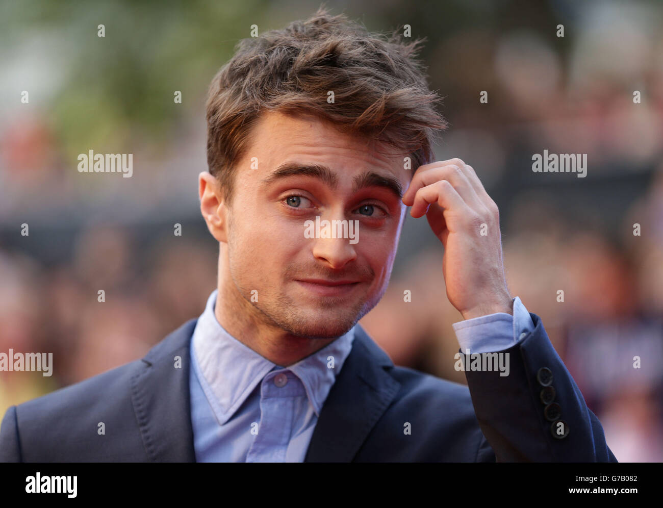 Daniel Radcliffe assiste à la première de What If à l'Odeon West End, Leicester Square, Londres. Banque D'Images