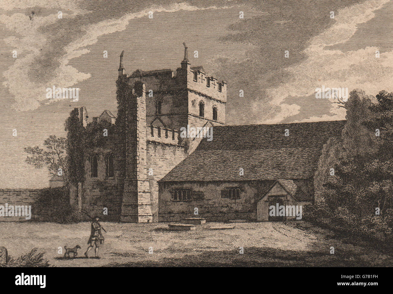 EWENNY PRIEURÉ, Pays de Galles. GROSE, antique print 1776 Banque D'Images