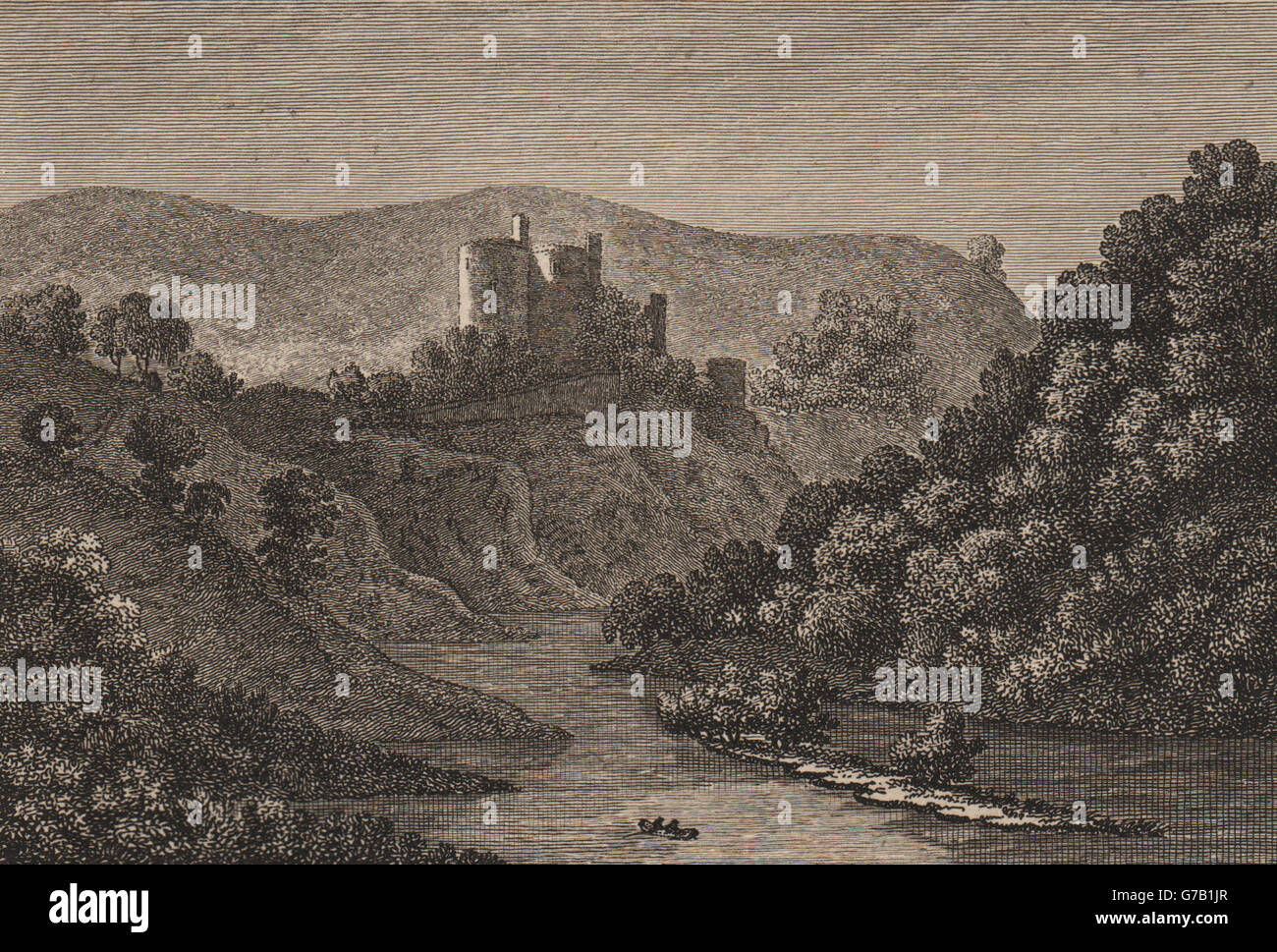 CILGERRAN CASTLE, Pembrokeshire, Pays de Galles. Cilgarron "Château". GROSE, print 1776 Banque D'Images