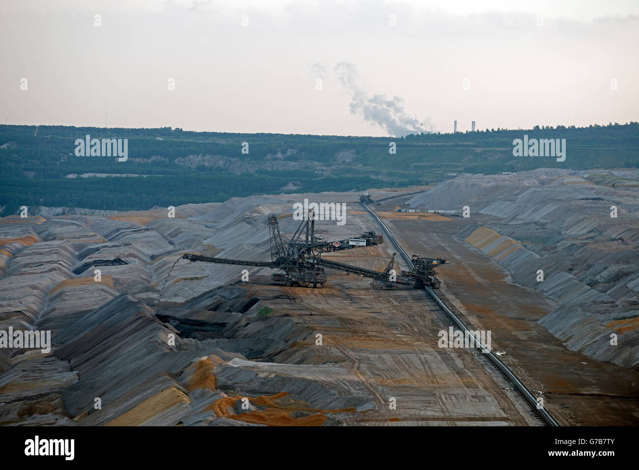 Mine à ciel ouvert de Hambach, Elsdorf, Rhénanie du Nord-Westphalie, Allemagne. Banque D'Images