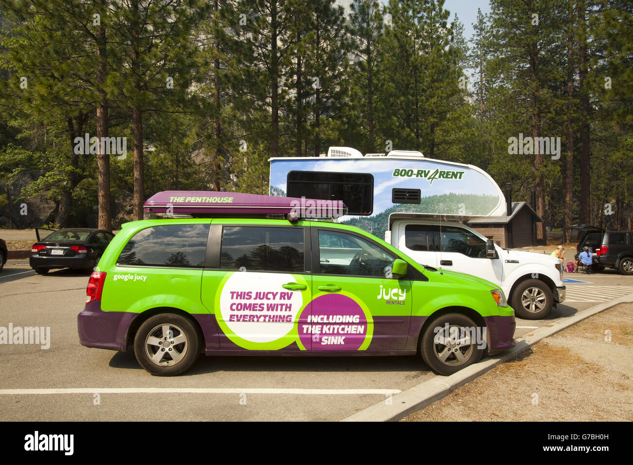 Les véhicules de camping. Le Parc National Kings Canyon Banque D'Images