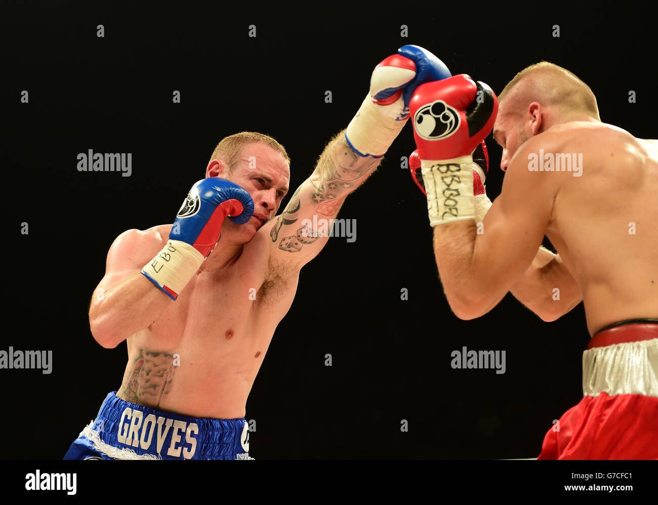 Boxe - WBC et de l'UER d'argent et de l'éliminateur Final Poids moyens Super Titre - George Groves v Christopher Rebrasse - Wembley St... Banque D'Images
