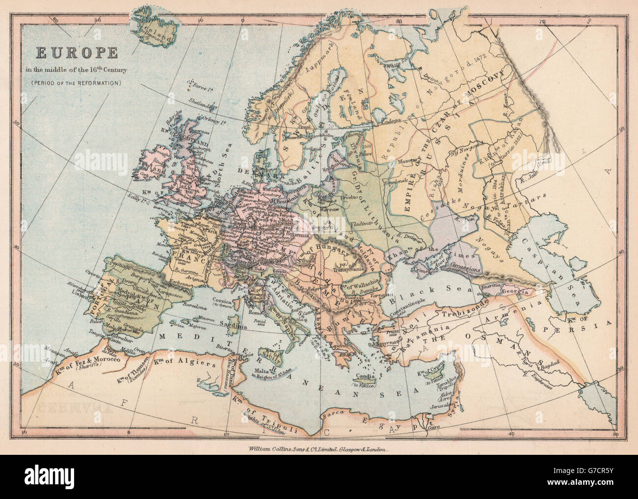 "L'Europe au milieu du 16ème siècle (période de la Réformation)', 1878 