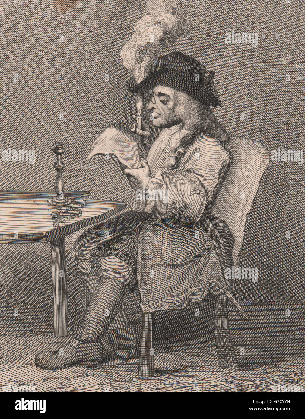 'L'homme politique'. Après William Hogarth, antique print 1833 Banque D'Images