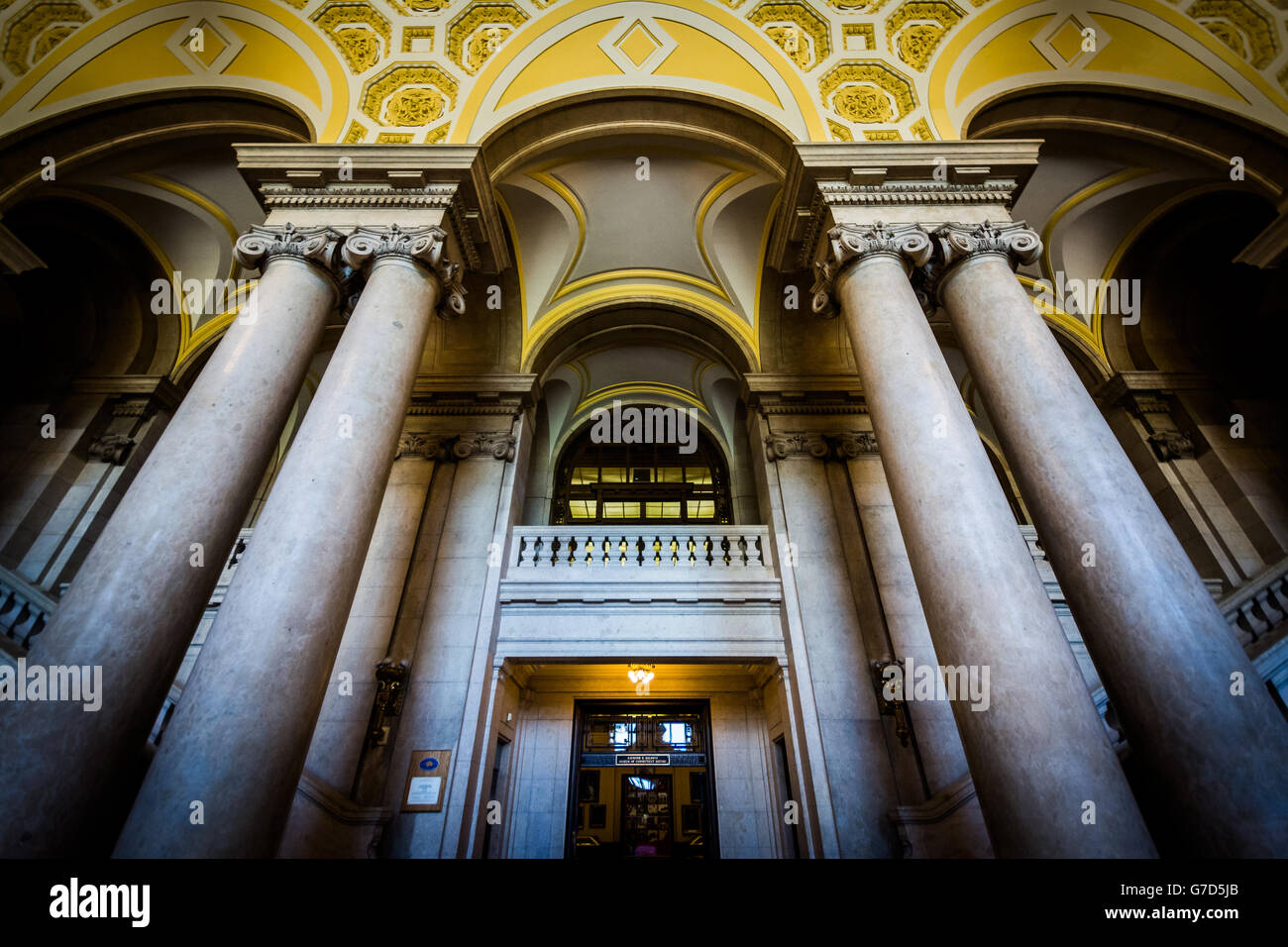 L'intérieur de la bibliothèque de l'État du Connecticut, à Hartford, Connecticut. Banque D'Images