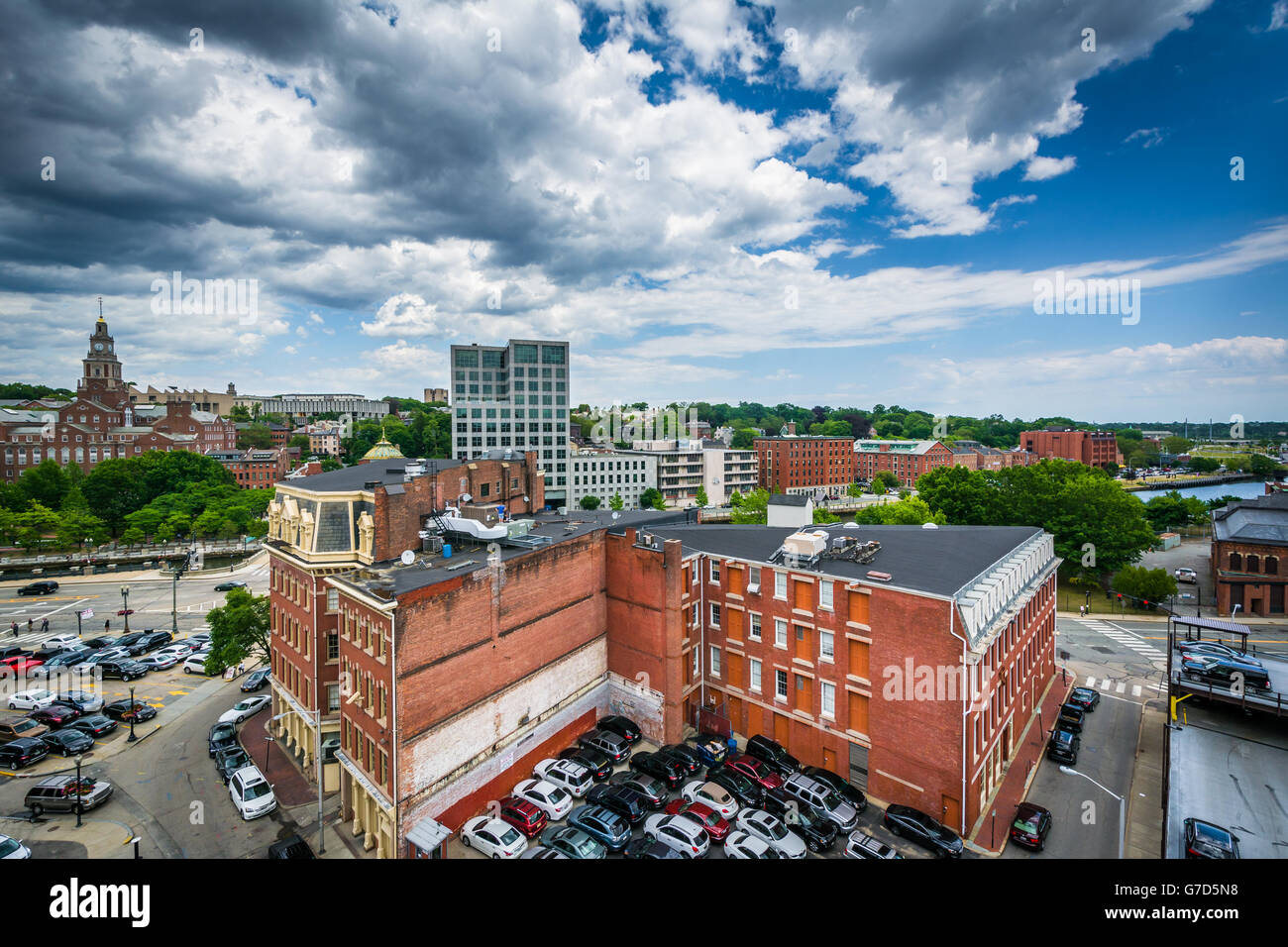 Voir des bâtiments dans le centre-ville de Providence, Rhode Island. Banque D'Images