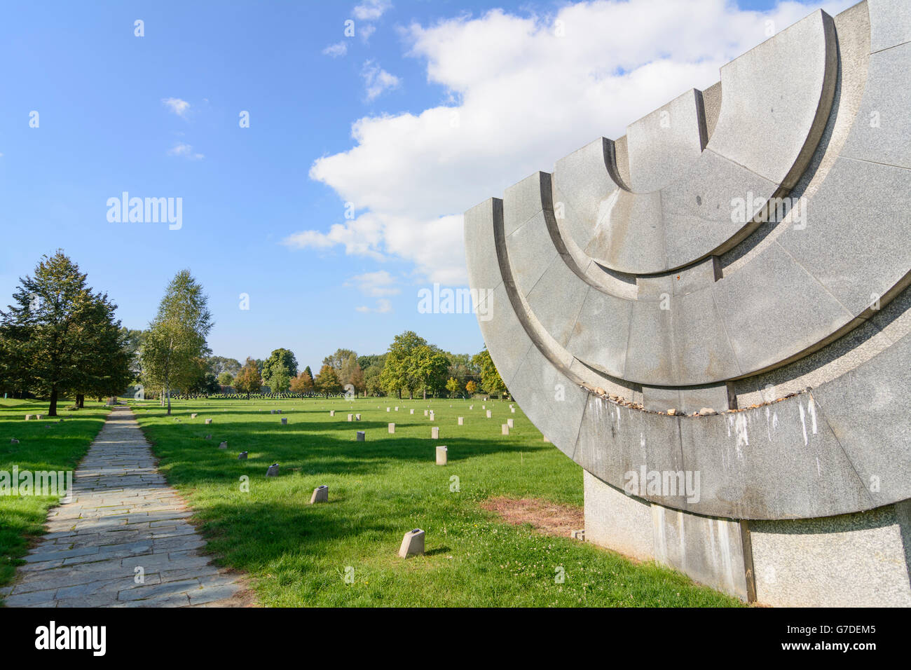 Cimetière juif avec Memorial, à Terezín (Theresienstadt), République tchèque, Ustecky, Aussiger Région, Usti nad Labem Région, Banque D'Images