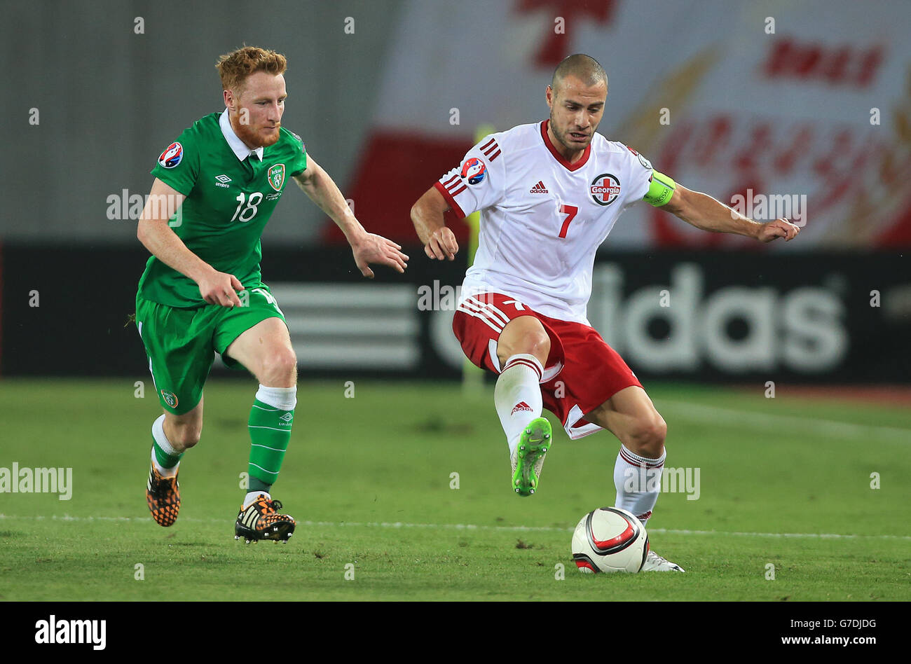 Football - UEFA Euro 2016 - Qualifications - Groupe D - Géorgie / République d'Irlande - Boris Paichadze Arène Dinamo Banque D'Images