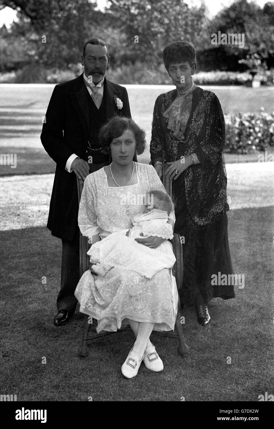 Famille royale britannique - Le Roi George V, la reine Alexandra & La Princesse Marie, comtesse de Harewood - Londres - 1923 Banque D'Images