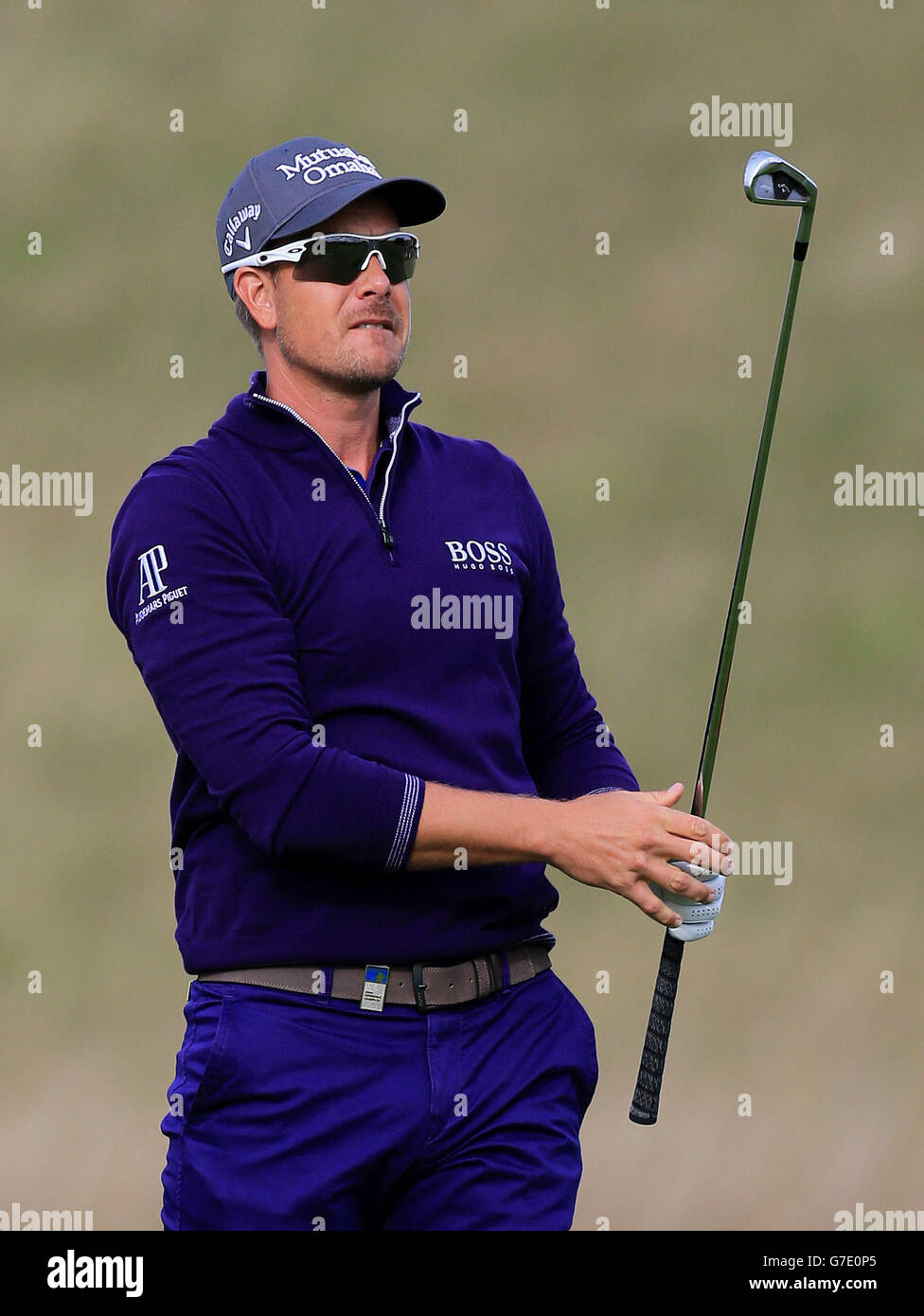 Henrik Stenson en action pendant la deuxième journée du Championnat du monde de jeu de match au London Golf Club, Kent. Banque D'Images