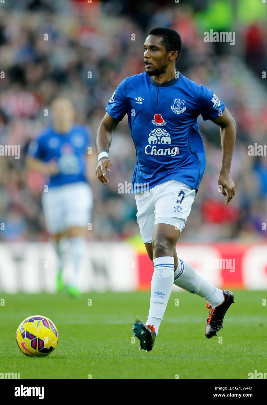 Football - Barclays Premier League - Sunderland / Everton - Stade de lumière. Samuel ETO'o d'Everton Banque D'Images