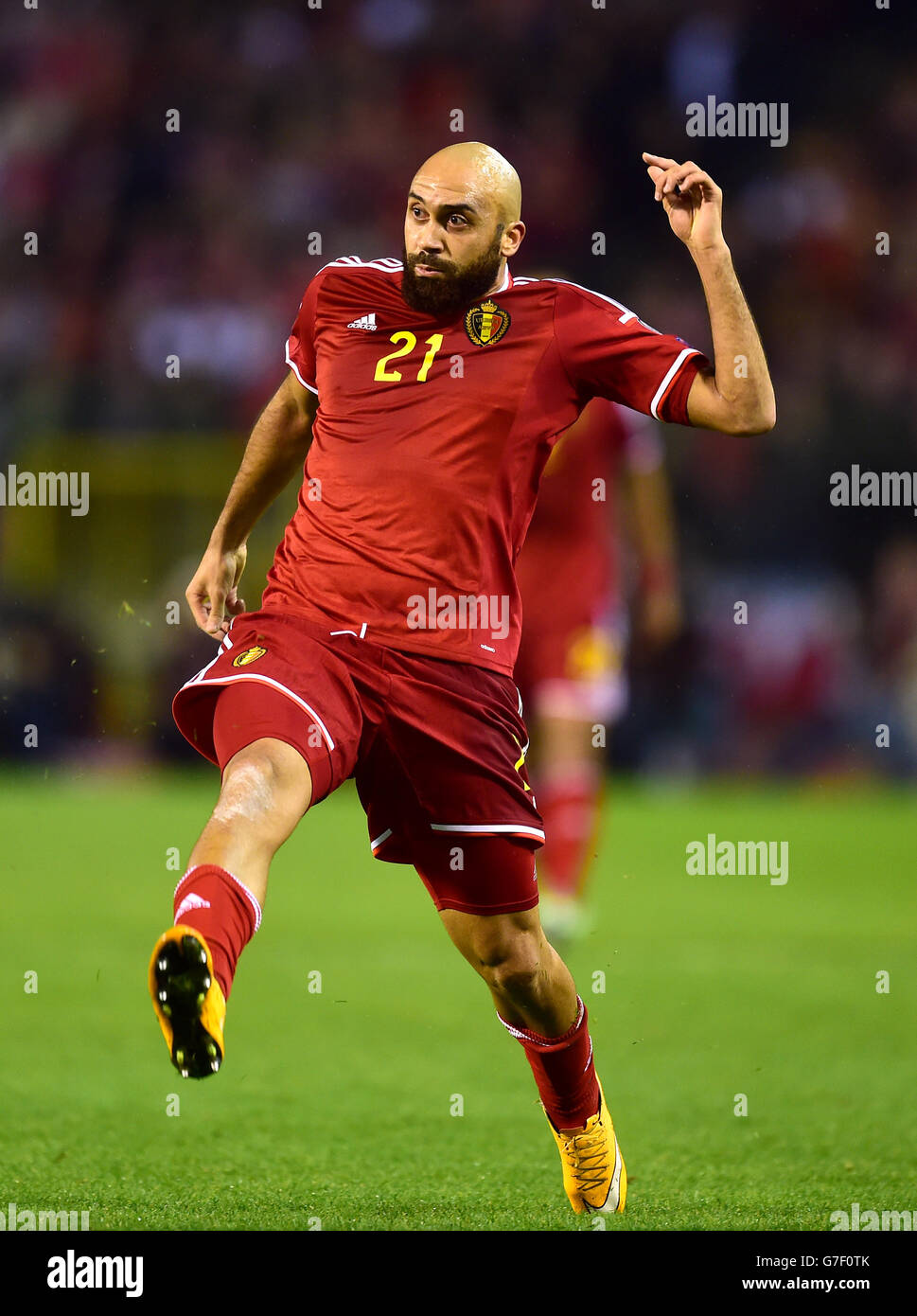 Football - UEFA Euro 2016 - qualification - Groupe B - Belgique / pays de Galles - Stade du Roi Baudouin. Anthony Vanden Borre Banque D'Images