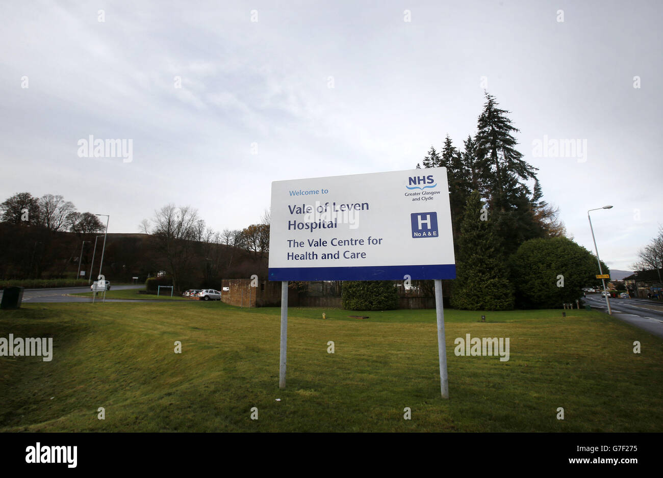 Le point de vue général de l'hôpital de Vale of Leven en en Écosse, comme les conclusions d'une enquête attendue depuis longtemps sur l'éclosion de Clostridium difficile, devrait être révélé. Banque D'Images