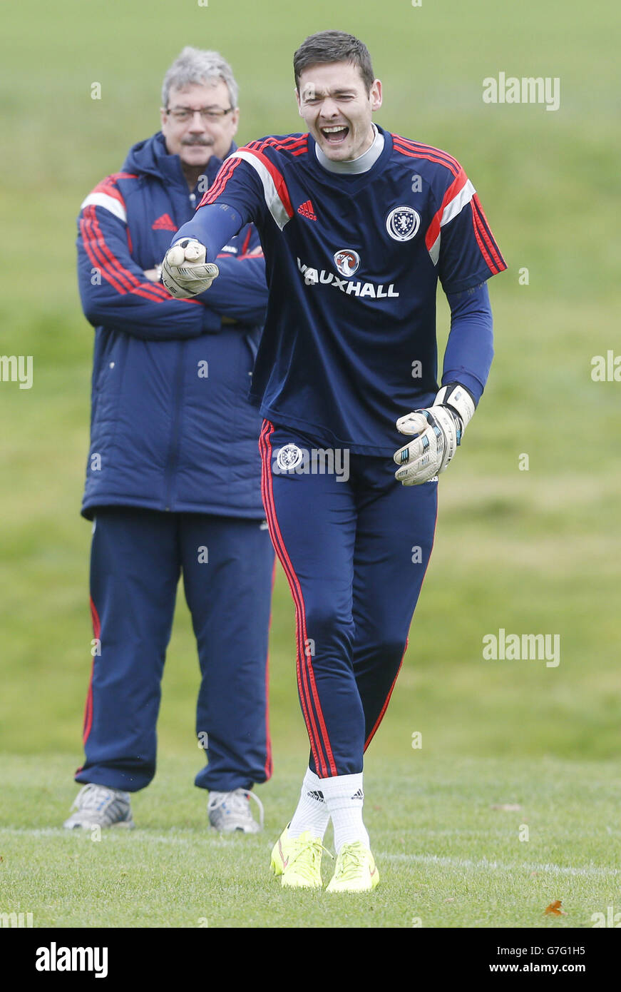 Football - match amical - Ecosse v Angleterre - Ecosse La formation et conférence de presse - Mar Hall Banque D'Images