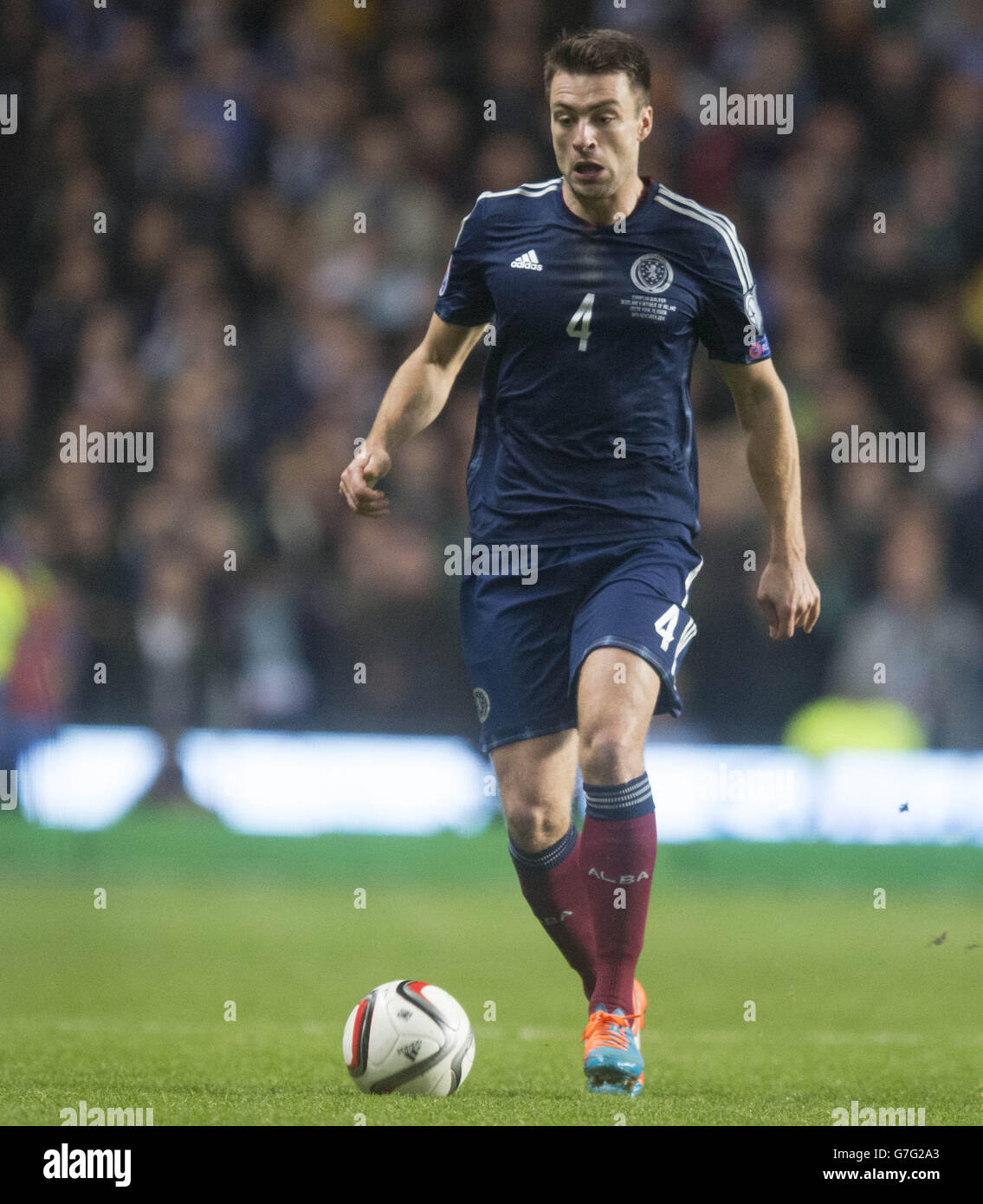 Football - UEFA Euro 2016 - qualification - Groupe D - Ecosse / République d'Irlande - Hampden Park. Russell Martin en Écosse Banque D'Images