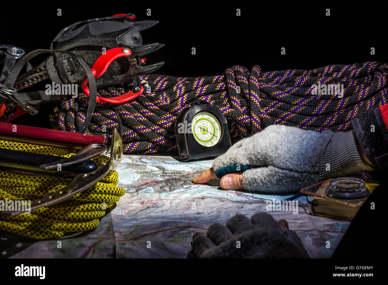 Mountain Adventures - Planification de la montée vers le Mont Cervin Banque D'Images