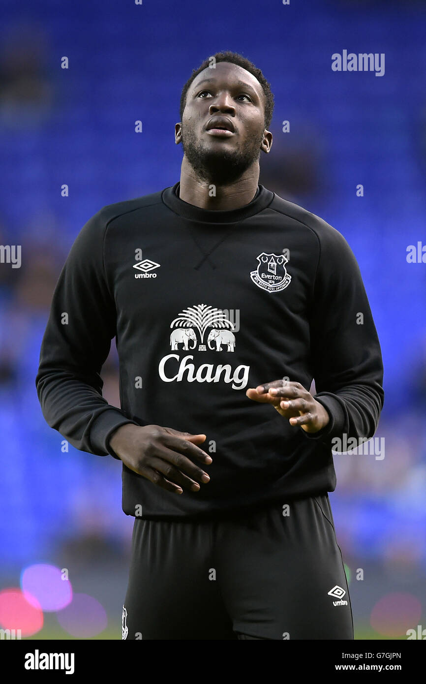 Football - Barclays Premier League - Tottenham Hotspur v Everton - White Hart Lane.Romelu Lukaku d'Everton pendant l'échauffement Banque D'Images