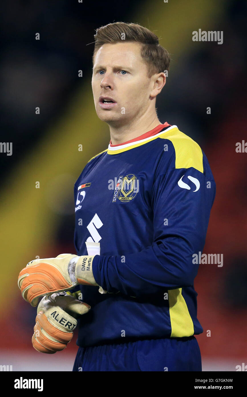 Football - Sky Bet League One - Sheffield United v MK dons - Bramall Lane. Mark Howard, Sheffield Utd. Banque D'Images