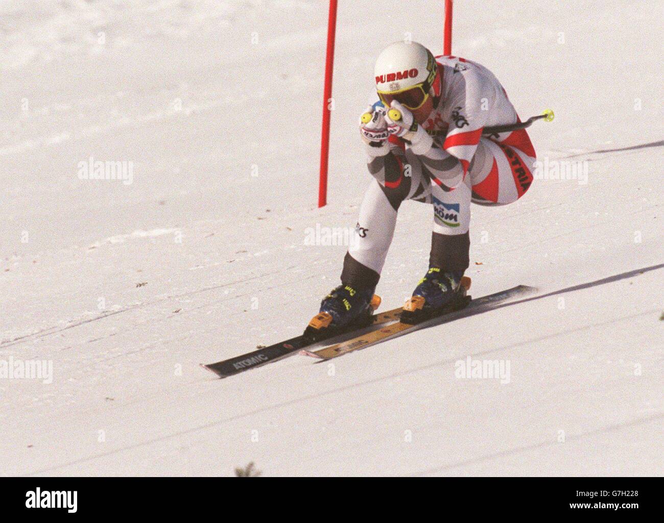 Ski ...Wengen ski ...Coupe du monde Slalom ...Descente hommes.Werner Franz Banque D'Images