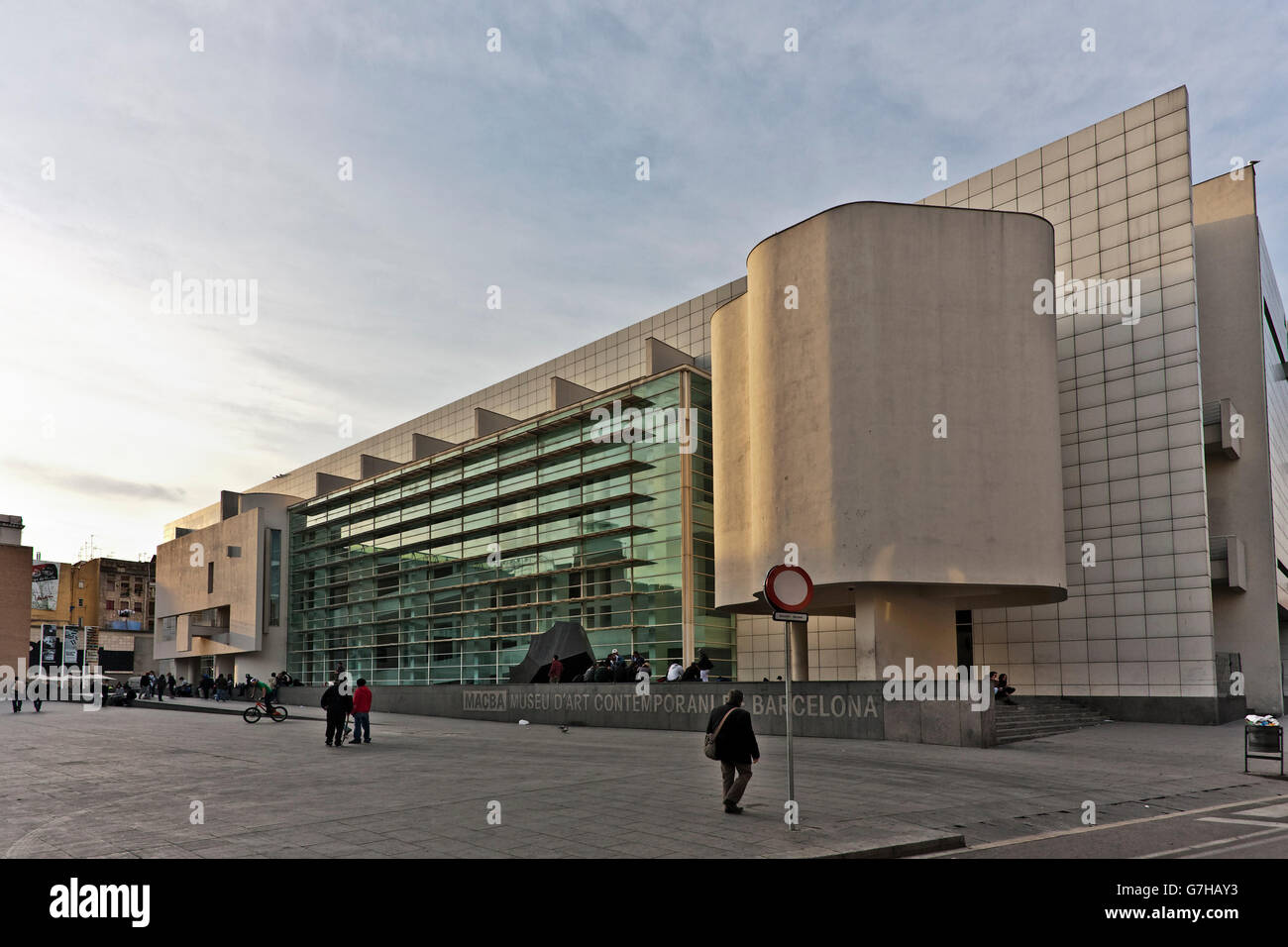 Museu d'Art Contemporani de Barcelona, MACBA, Musée d'Art Contemporain de Barcelone, l'architecte Richard Meier, 1995, Barcelone Banque D'Images