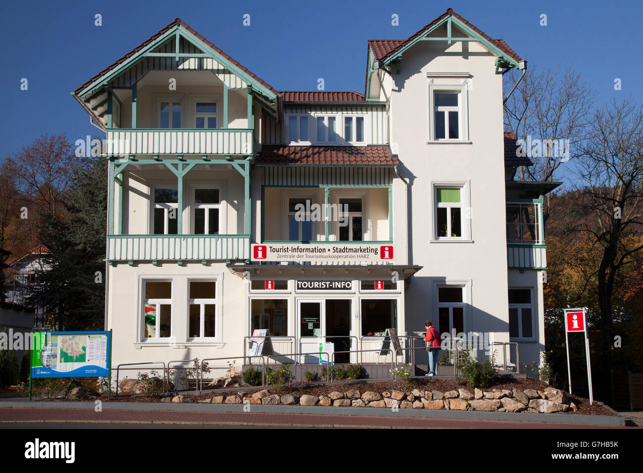 Informations touristiques, marketing, ville de Bad Harzburg, district de Goslar, Harz, Basse-Saxe, PublicGround Banque D'Images Informations touristiques, marketing, ville de Bad Harzburg, district de Goslar, Harz, Basse-Saxe, PublicGround Banque D'Images