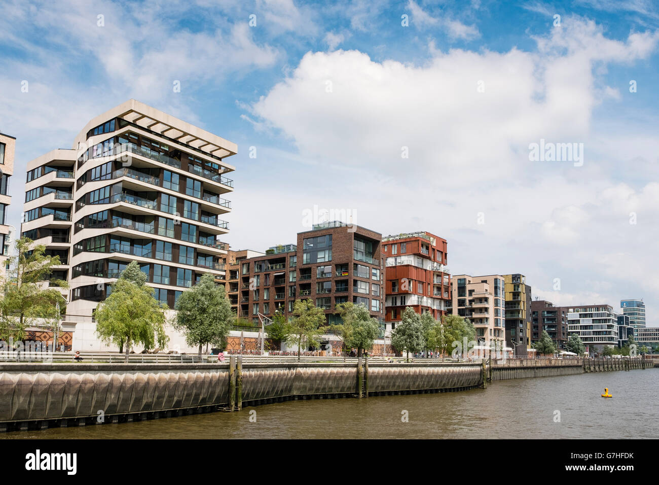 Appartement de luxe moderne bloque une partie de la propriété moderne Hafencity à Hambourg en Allemagne pour le développement Banque D'Images