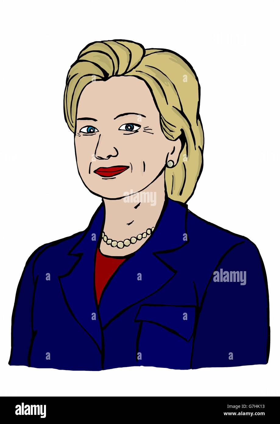 Illustration de Hillary Clinton présente à la présidence Banque D'Images