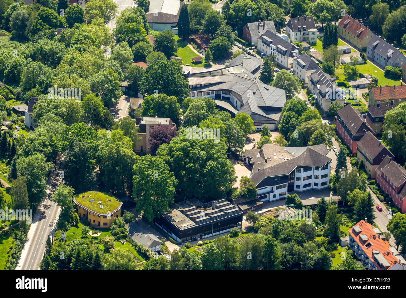 Luftbild, Rudolf-Steiner-Schule Bochum Langendreer, Bochum, Rhénanie, Ruhr, DeutschlandAerial vue, Banque D'Images