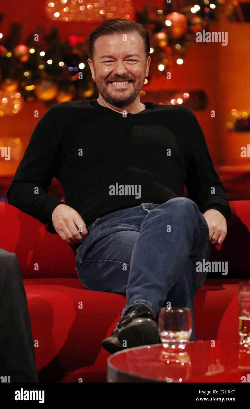 Ricky Gervais pendant le tournage du Graham Norton Show aux London Studios, à Londres. Banque D'Images