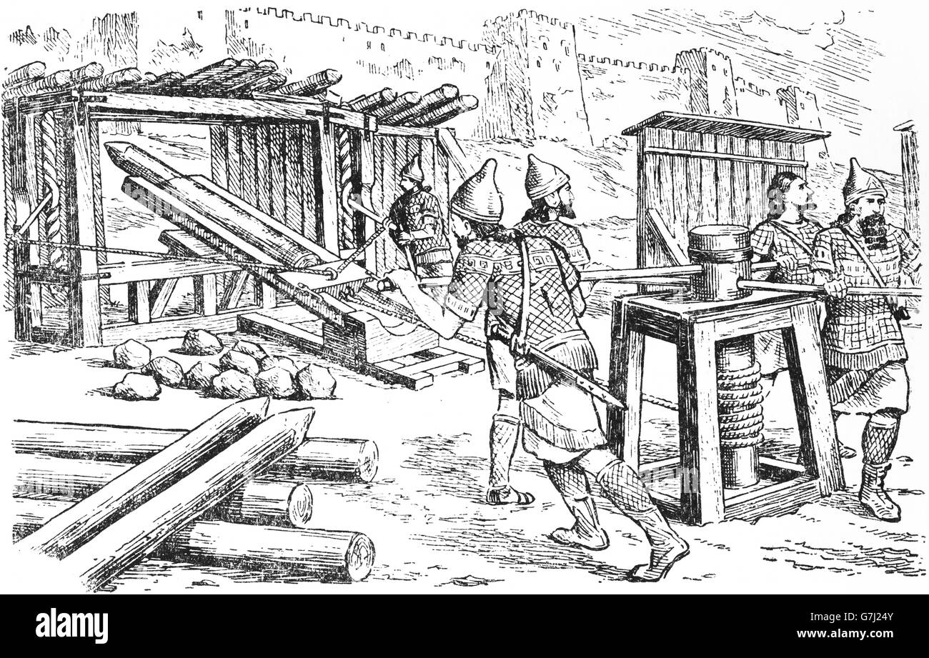 L'artillerie médiévale, illustration de livre soviétique datée 1953 Banque D'Images