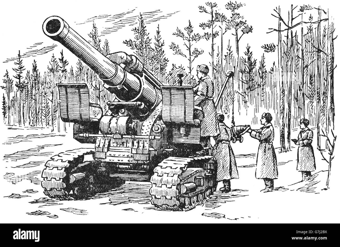 L'artillerie de la DEUXIÈME GUERRE MONDIALE, L'illustration de livre soviétique datée 1953 Banque D'Images