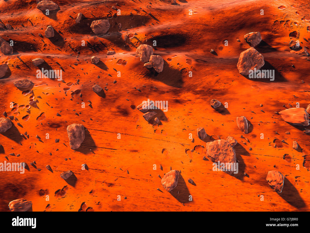 Surface au sol martien, Mars Banque D'Images